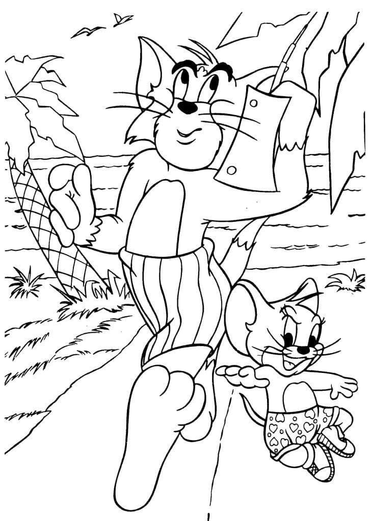 Tom e Jerry Aventuram-se na Praia