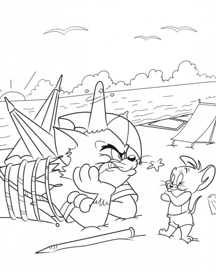 Tom e Jerry no Desafio de Praia