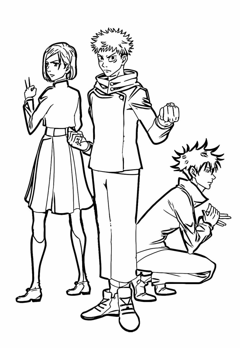 Trio Dinâmico de Jujutsu Kaisen: Prontos para a Ação