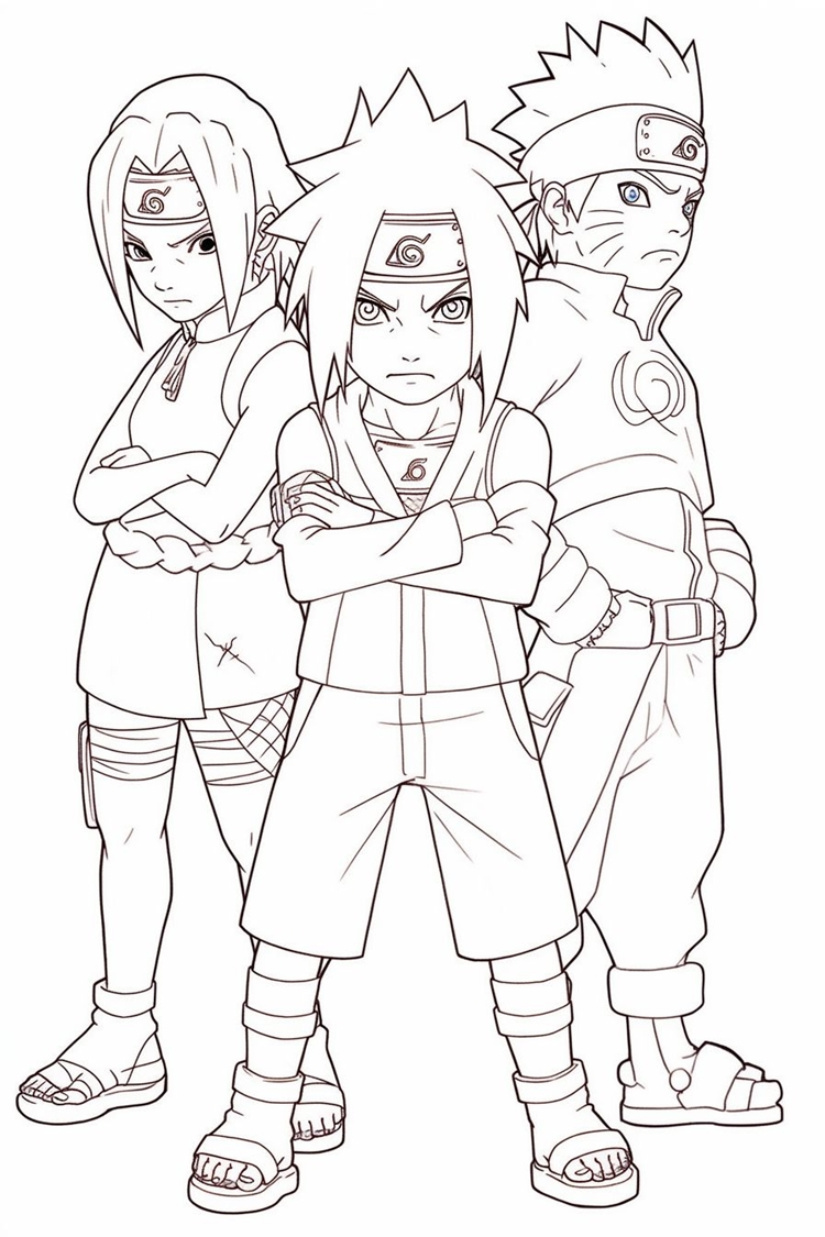 Trio Lendário de Naruto: Pronto para a Ação!