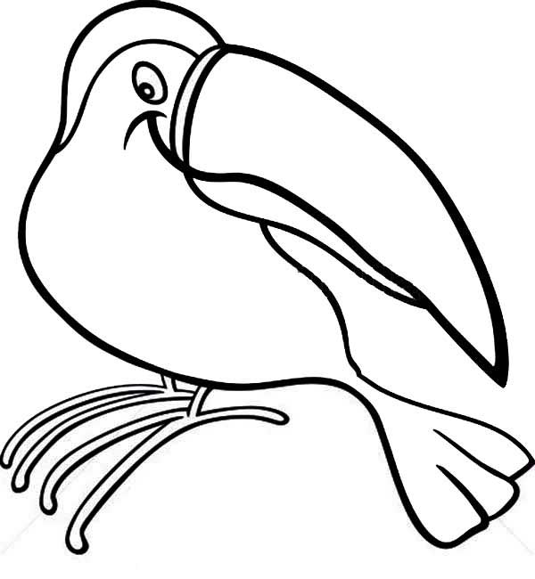 Desenho de Tucano simples para pintar para imprimir e colorir