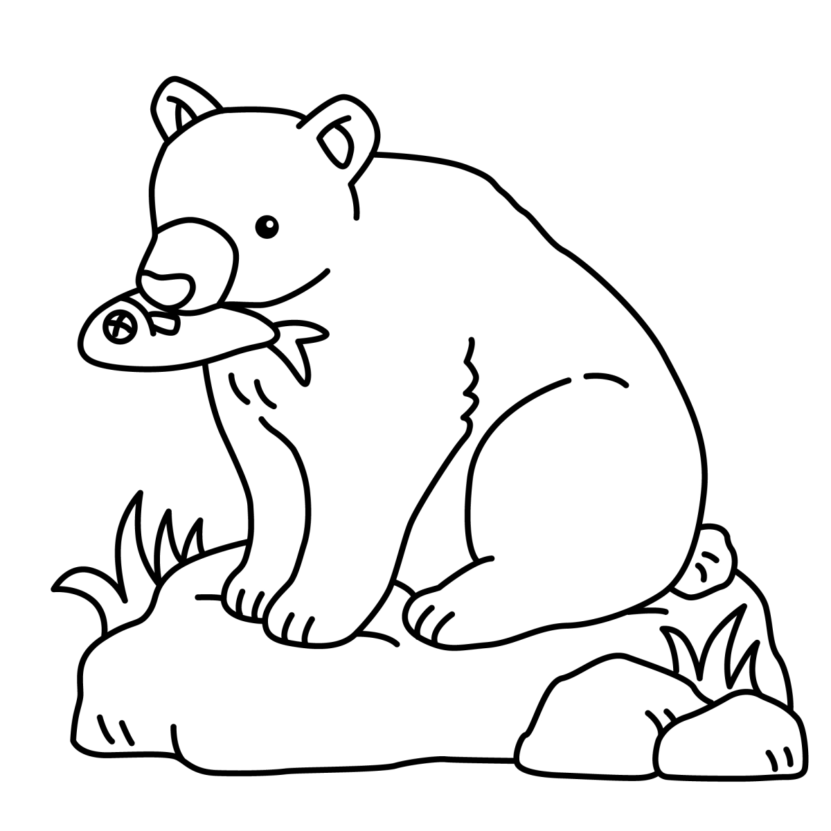 Urso com Peixe em Ambiente Natural