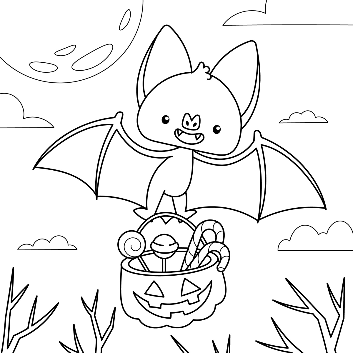 Vampirinho Festivo no Céu de Halloween