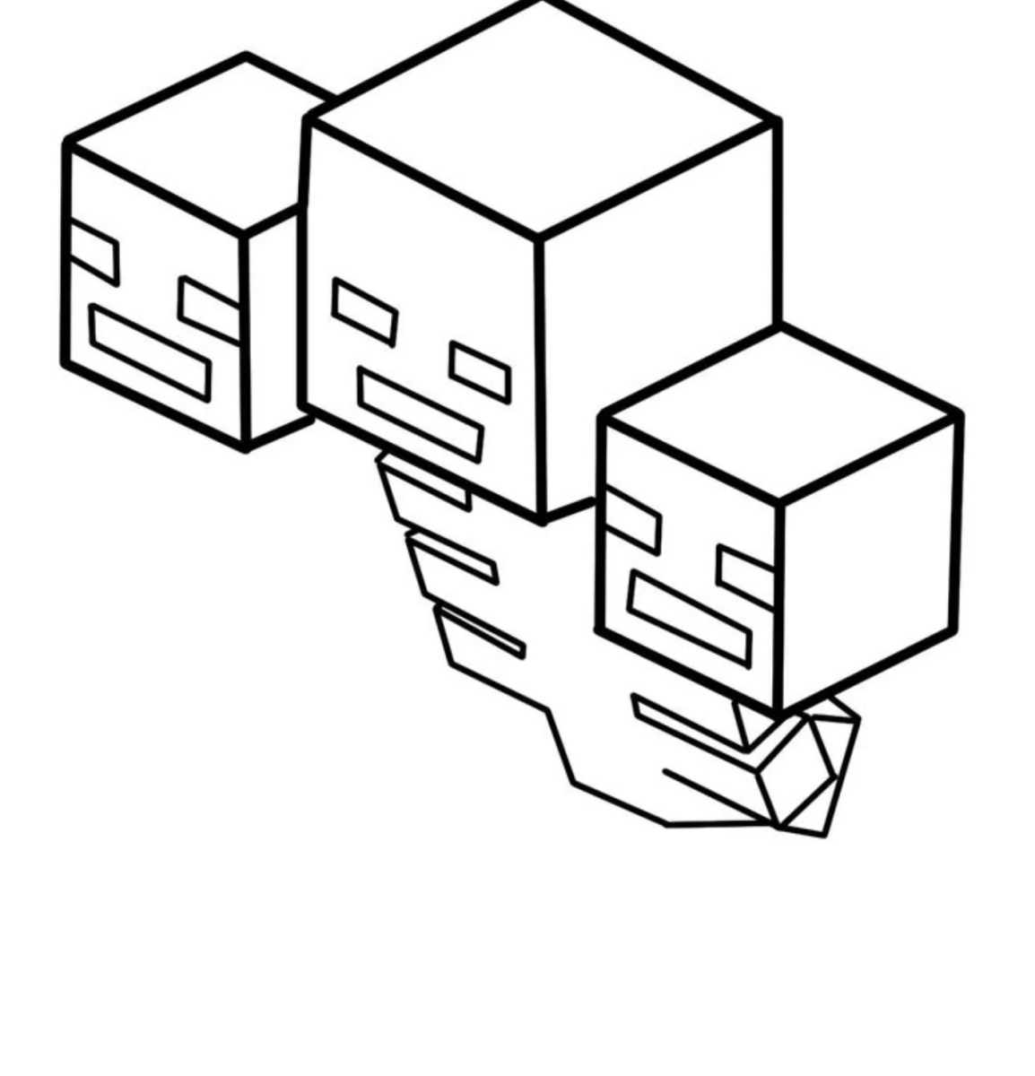 Desenho de Wither de três cabeças para imprimir e colorir