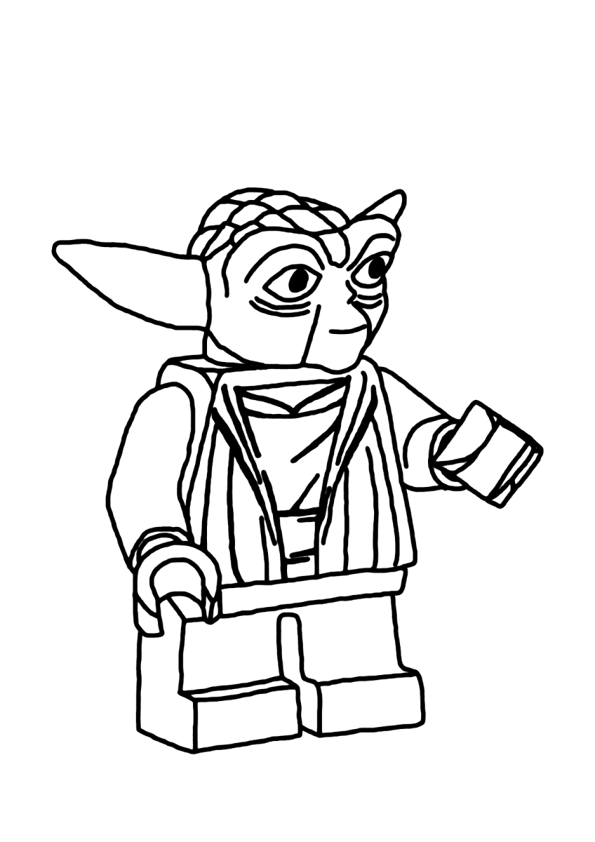 Yoda em Versão LEGO: O Mestre Jedi para Colorir