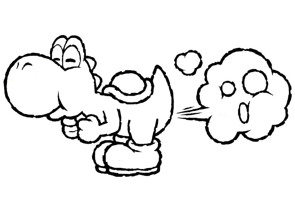 Yoshi em uma Cena Divertida e Animada