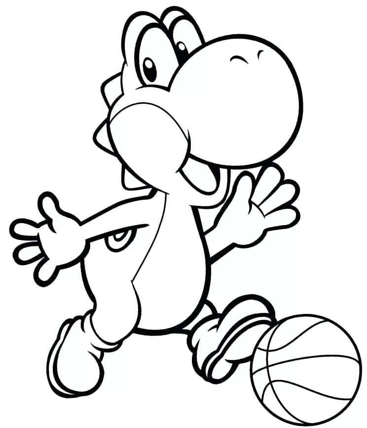 Yoshi em Ação: Diversão com Basquete