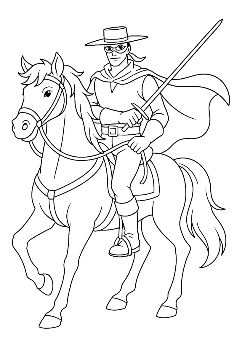 Zorro e Seu Fiel Cavalo em Ação